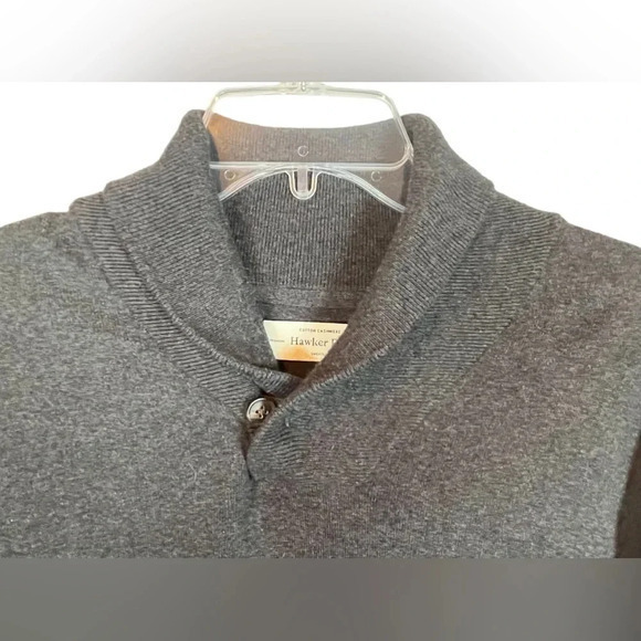 HAWKER RYE COTTON CASHMERE SHAWL COLLAR GRAY SWEATER MEN'S SIZE XXL - Picture 4 of 7